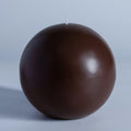 MOZEAL Hand-Poured, 6 Inch Brown Large Round Ball Candles - Elegant Brown Round Pillar Candles, Dripless, Unscented, Smokeless, 