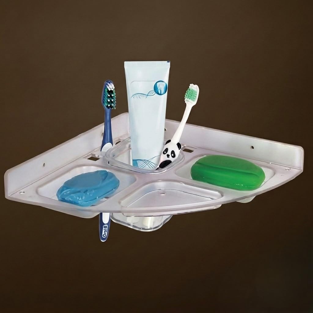 5 In 1 Tumbler Corner Bathroom Shelf Organiser