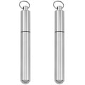 Haidong Portable Toothpick Box with Keychain, Metal Toothpick Holder for Outdoor Travel (2pcs)