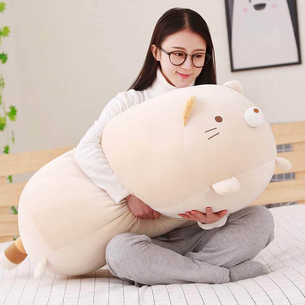 Erdao Big Cat Plush Pillow,Large Fat Cats Stuffed Animals Toy Doll For Girls,Bed,35.4 Inches