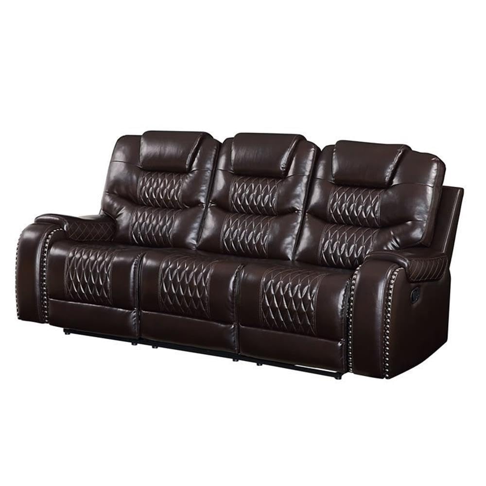 Acme Braylon Sofa (Motion) in Brown PU