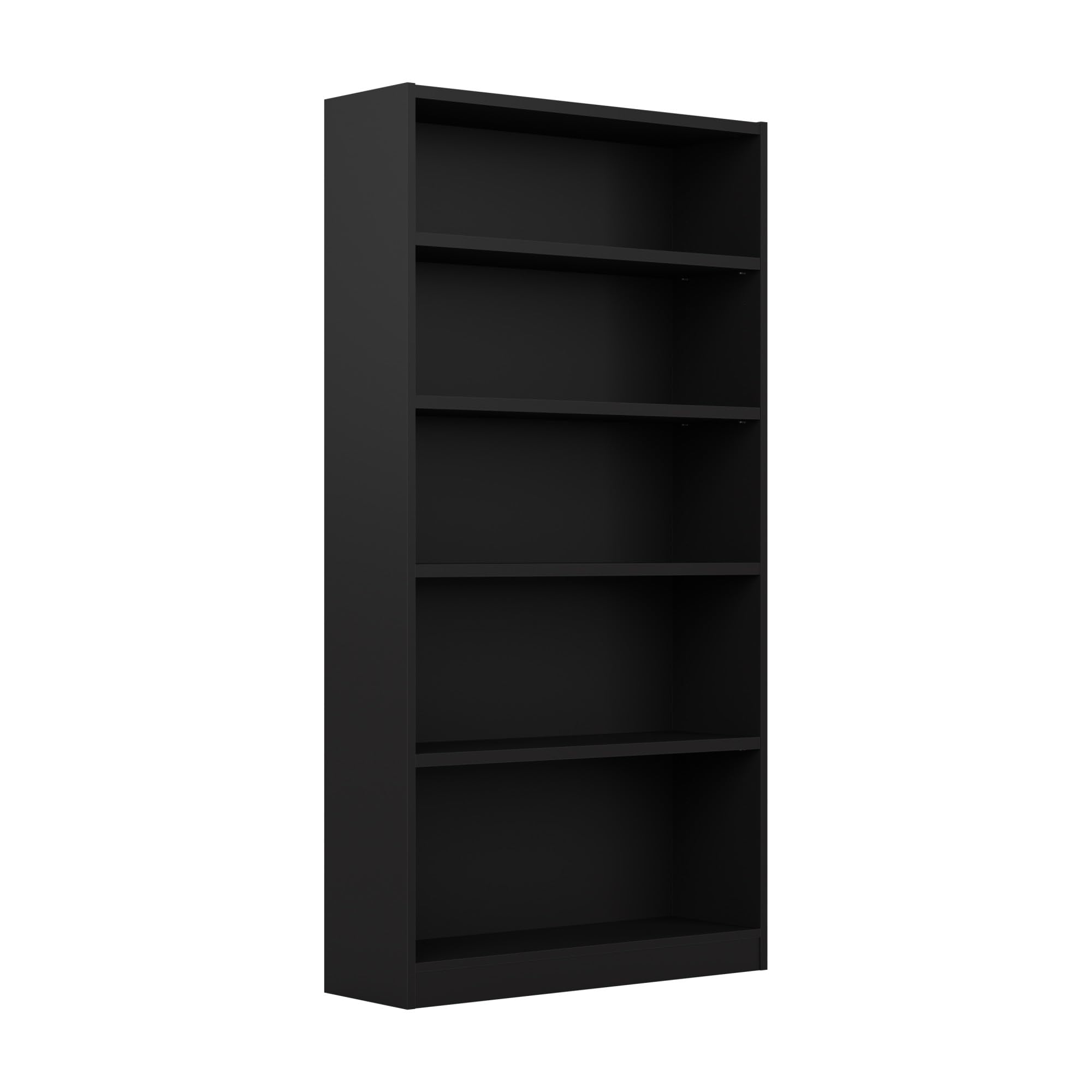 Bush Furniture Universal Tall 5 Shelf Bookcase in Black, Vertical Storage and Display Bookshelf for Home Office or Living Room O
