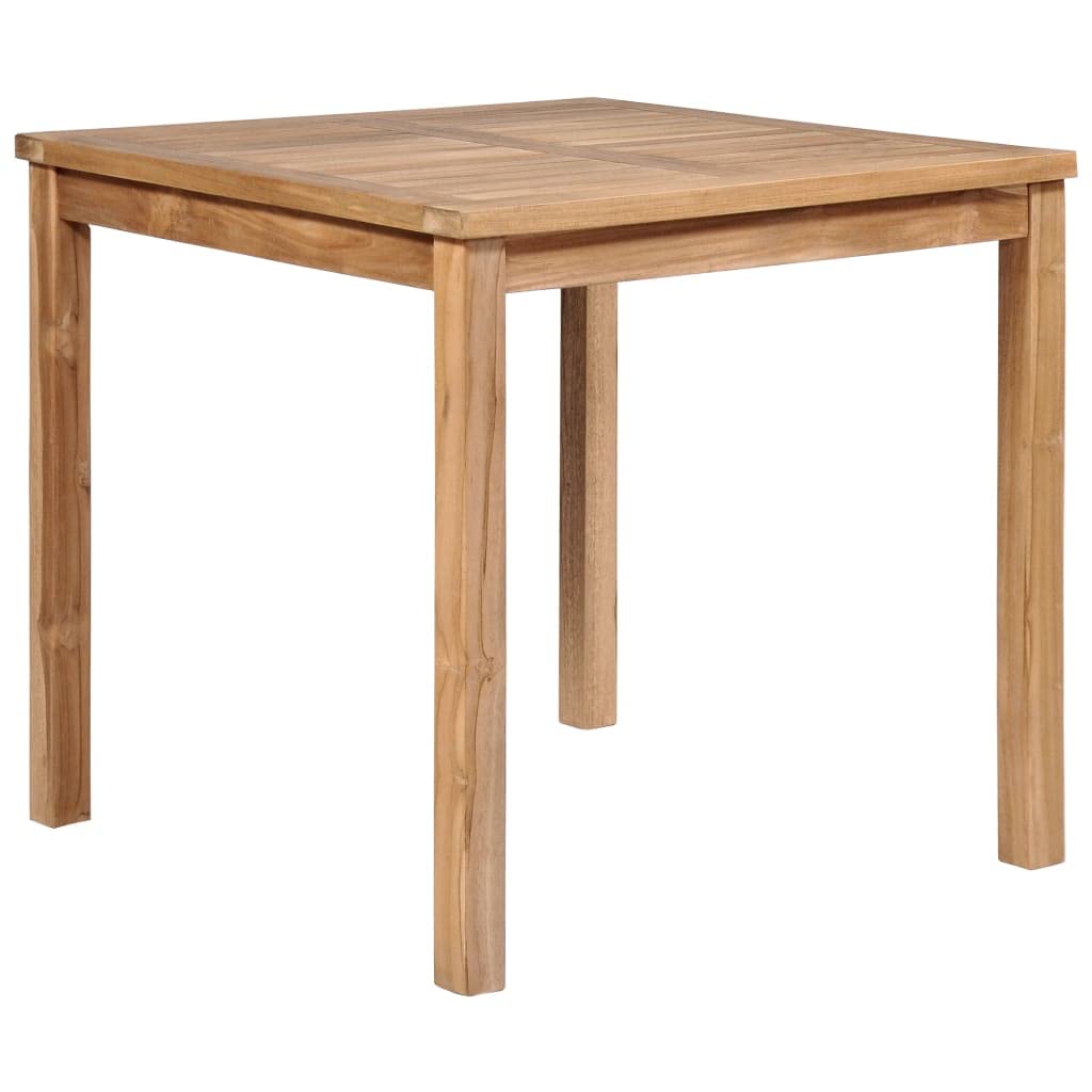 vidaXL Solid Wood Teak Patio Table Lawn Yard Terrace Balcony Wooden Patio Backyard Garden Outdoor Furniture Dining Dinner Meal Table 31.5"