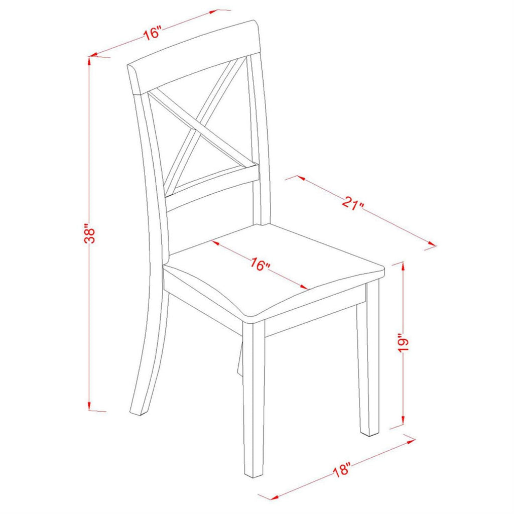 East West Furniture BOC-CAP-C Boston Kitchen Dining Chairs - Linen Fabric Upholstered Wooden Chairs, Set of 2, Cappuccino