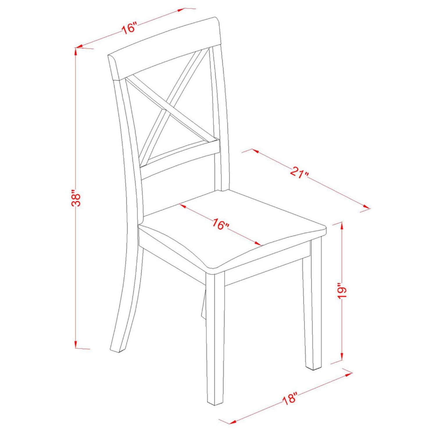 East West Furniture BOC-CAP-C Boston Kitchen Dining Chairs - Linen Fabric Upholstered Wooden Chairs, Set of 2, Cappuccino