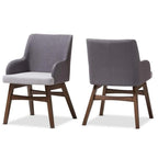 Baxton Studio Monte Mid-Century Modern Two-Tone Grey Fabric Armchair