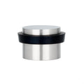 Evi | Adhesive Doorstop | 1.1' X 0.8' | Natural Silicone Black Rubber | Stainless Steel Matte Finish | Great Adherence | 100%