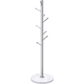 Homde Metal Coat Rack Stand with Natural Marble Base, Stainless Steel Freestanding Clothes Tree Hanger with 8 Hooks, Hall Hanger