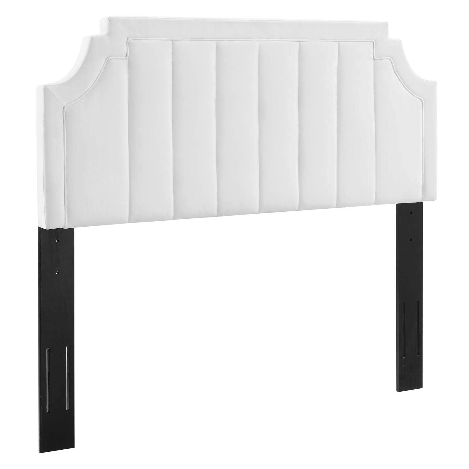 Modway Alyona Full/Queen Headboard - Channel Tufted Performance Velvet in White