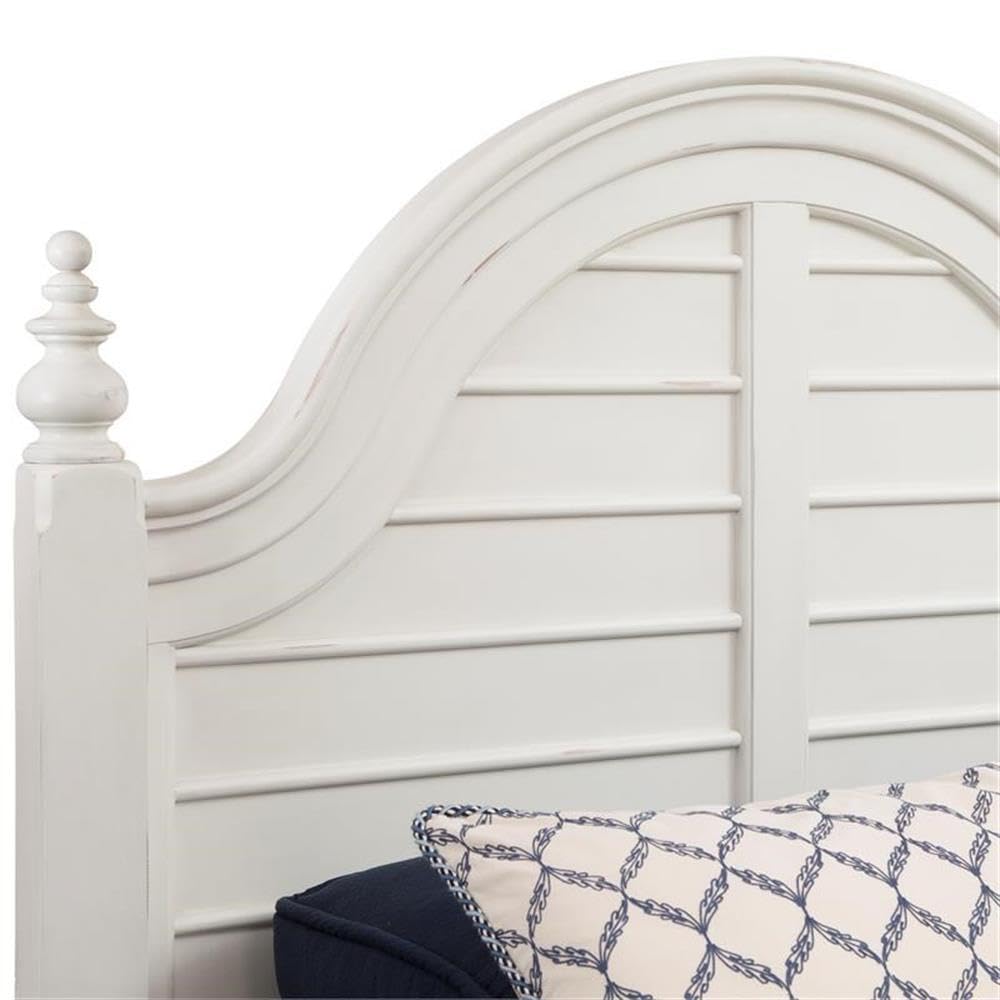 American Woodcrafters Rodanthe Dove White King Wood Panel Bed