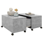 vidaXL Coffee Table Concrete Gray 29.5"x29.5"x15" Engineered Wood
