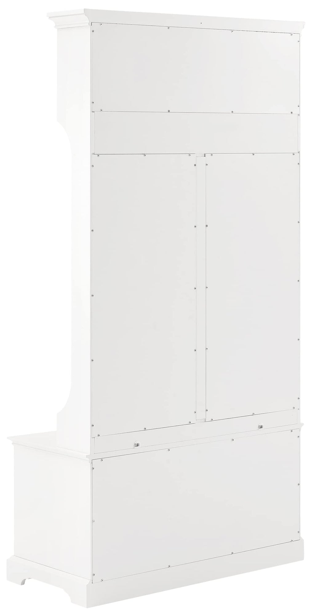 Crosley Furniture Sarah Hall Tree With Shoe Rack Bench And Coat Hooks For Hanging Storage, White