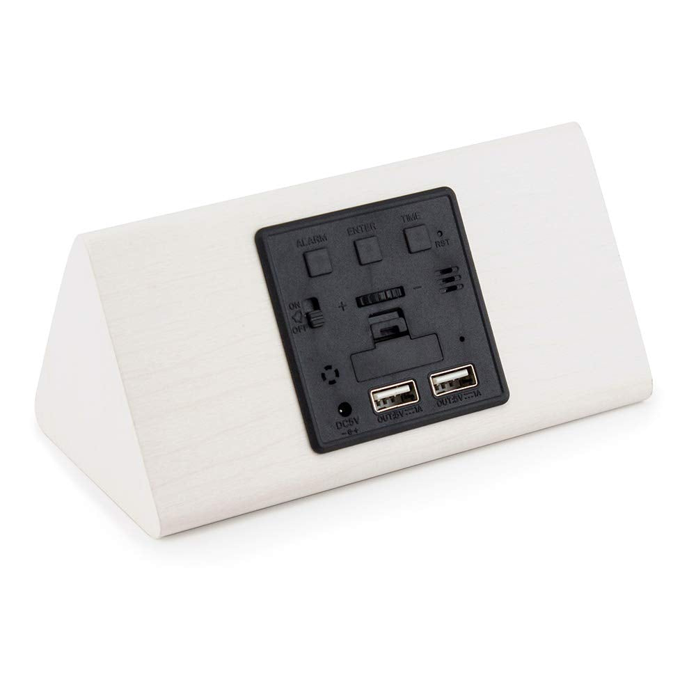 Oct17 Wooden Alarm Clock, Wood Alarm Clock Smart Led Digital Clock For Bedroom/Desks, Upgraded With Time Temperature, Adjustable
