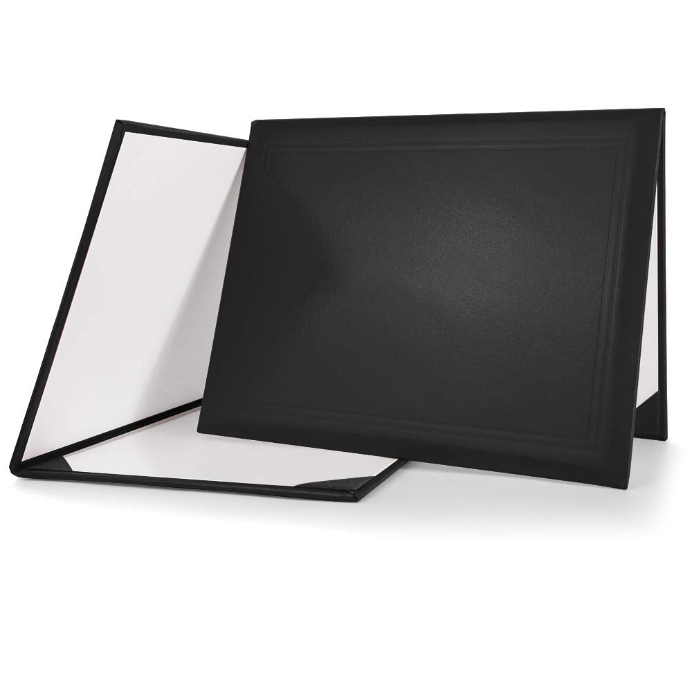 Graduationmall 8.5'X11' Smooth Padded Diploma Cover Certificate Holder Black,1-Pack
