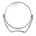 WMugthome Two-Sided Portable Transparent & Round Makeup/Travel Mirror with 1X and 3X Magnification 4-In/6-in with Handle (Silver
