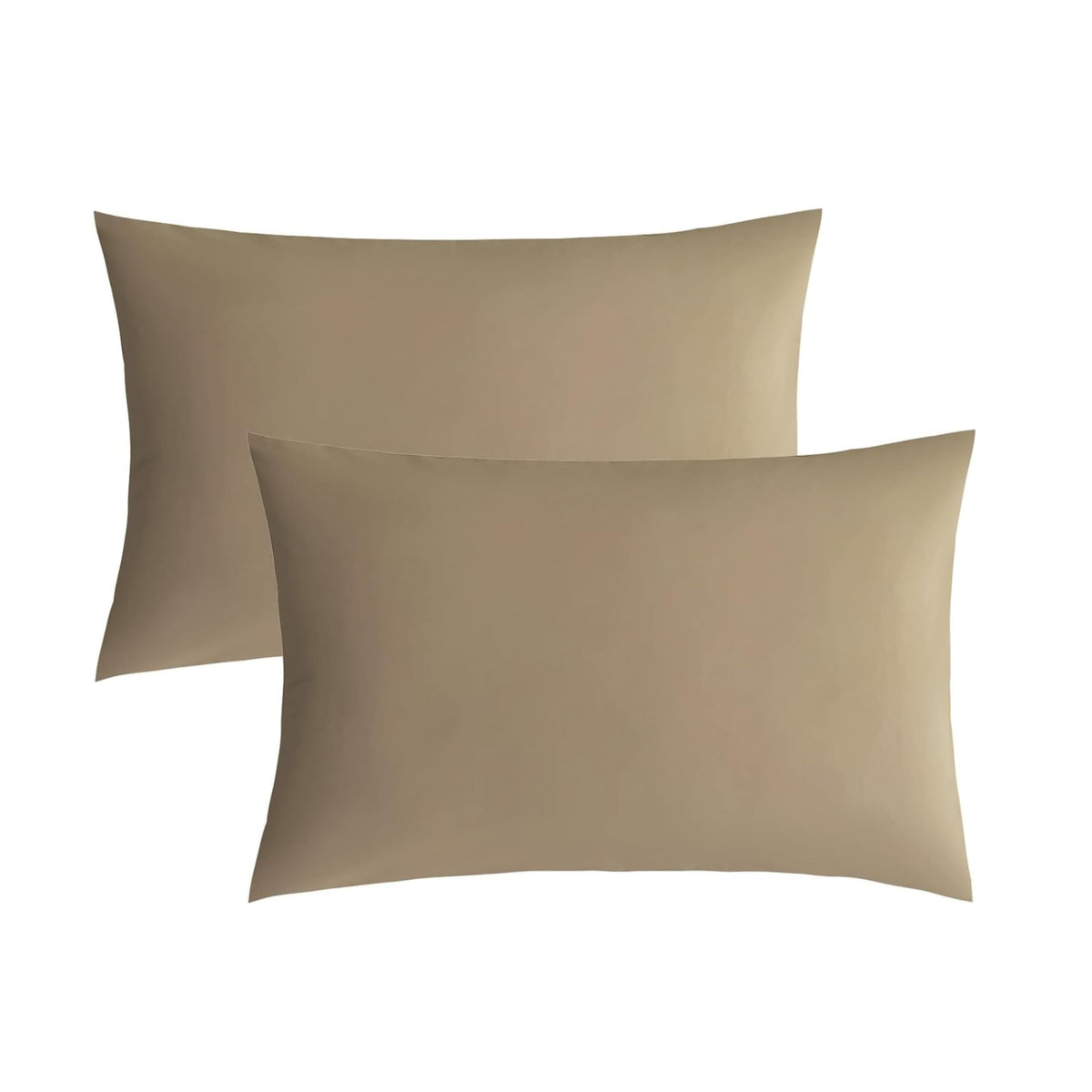 Jellymoni Pillowcases Standard Set Of 2 Cotton Envelope Pillow Covers Khaki 20  26In Bed Pillow Cases 100% Washed Cotton Soft Br