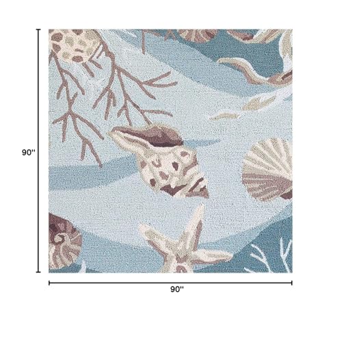 HomeRoots 90 X 90 Seafoam Polyester Rug