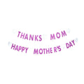 GOER Mother's Day Decorations Happy Mother's Day Thanks Mom Banner Pink Glitter Garland Photo Props