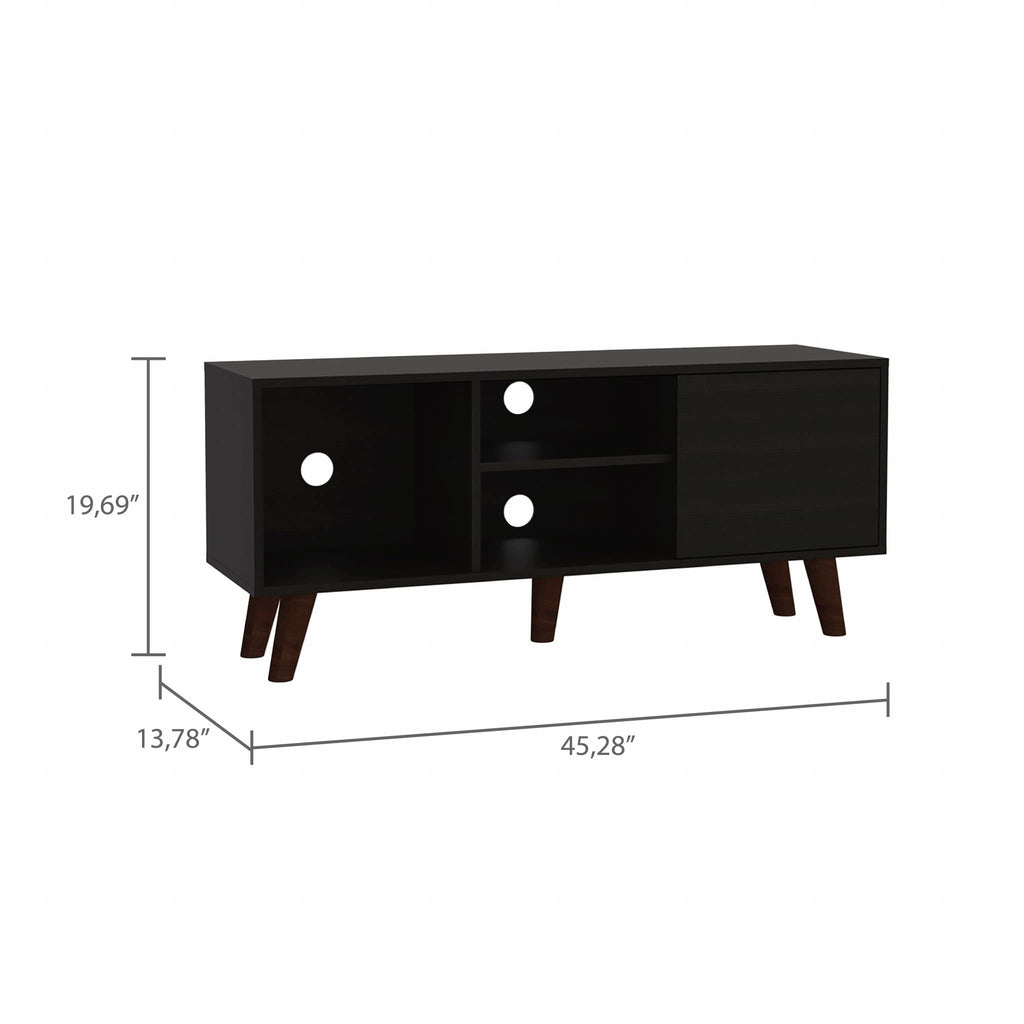 HomeRoots Particle Board Contemporary Black Wengue TV Stand