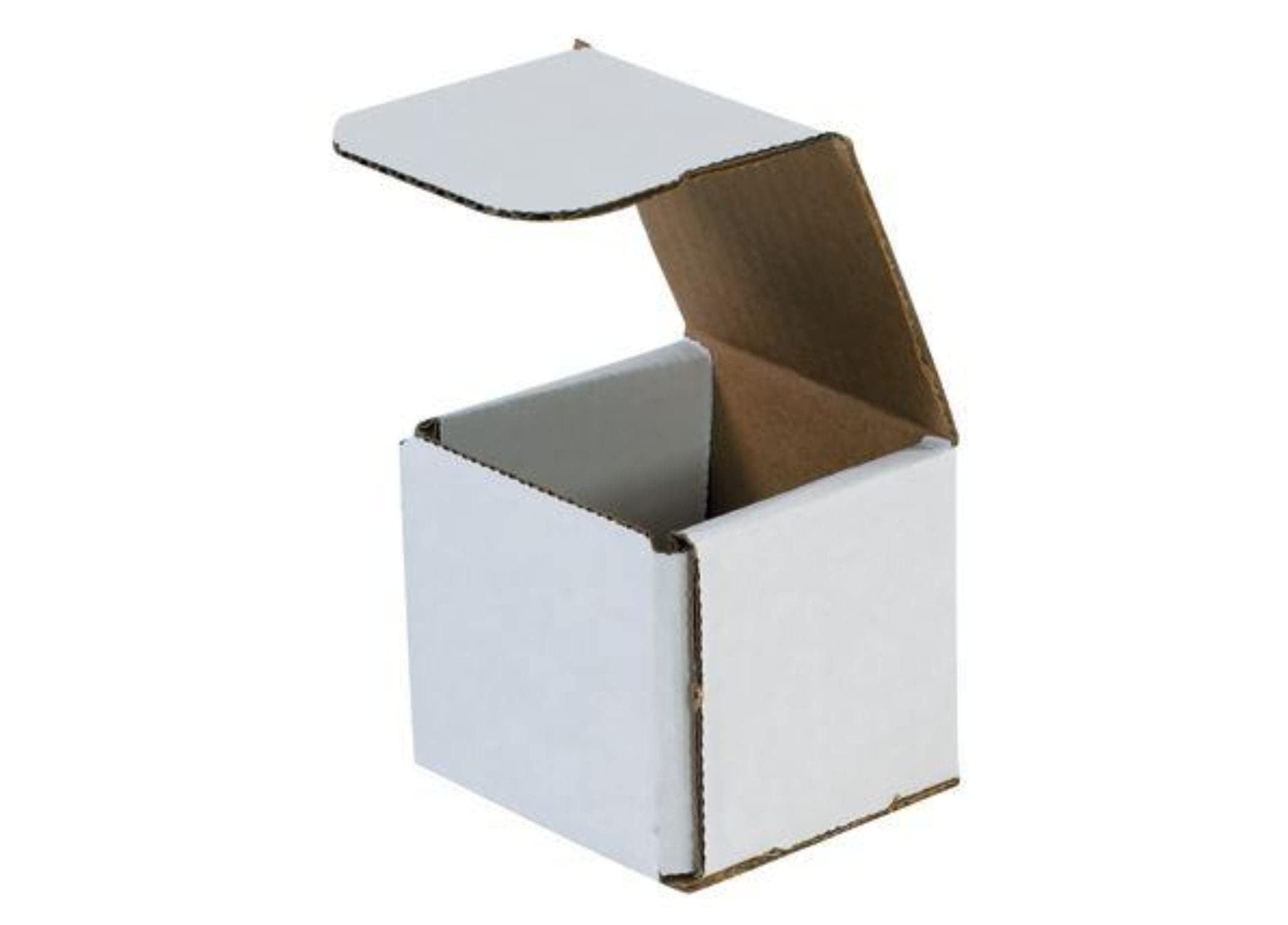 Secure Seal Shipping Boxes - 3X3X3' Mailers - White Foldable Corrugated Cardboard Packaging For Mailing, Moving, Storage, And O