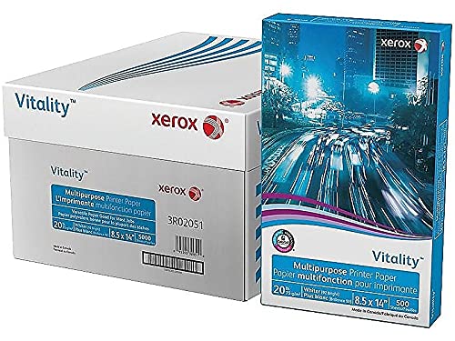 Xerox Vitality 8.5 X 14 Multipurpose Paper, 20 Lb, 92 Bright, 500/Ream, 10 Reams/Ct (3R02051)
