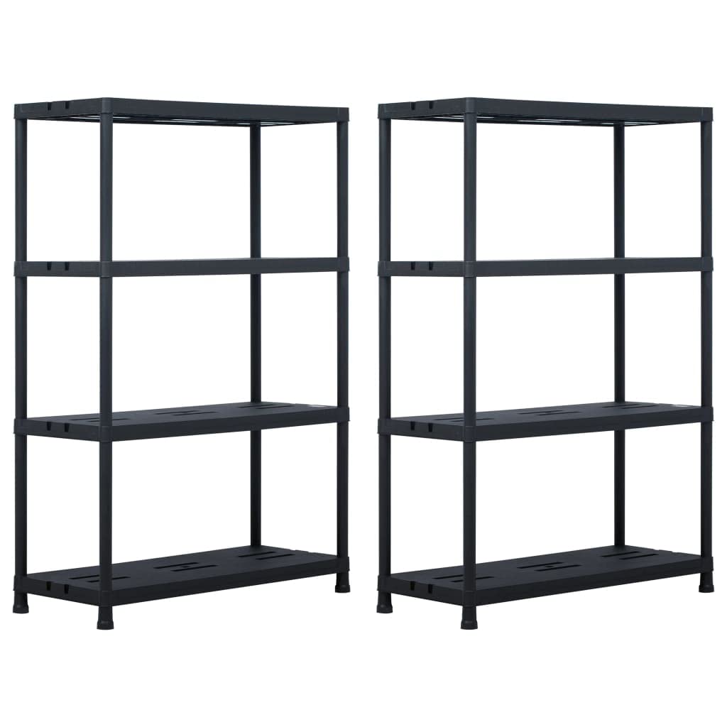 vidaXL Storage Shelf Rack Black Plastic Standing Shelf Organizer Multi Models