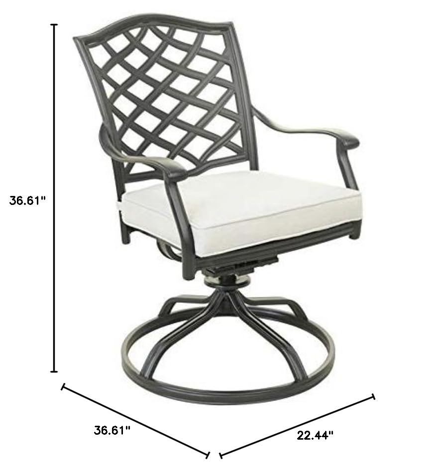 iPatio Florence Aluminum Dining Swivel Chair with Cushion, Set of 2