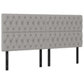 vidaXL Headboard 4 Pcs, Upholstered Headboard for Bed Home, Bed Headboard with Wooden Leg, Bedroom Furniture, Light Gray 35.4"x2.8"x30.7"/34.6" Fabric