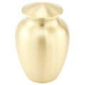 Simple Gold Cremation Urn for Ashes - Extra Small, Brass, Gold Urn, Child Urn, Extra Small Sized Cremation Urn, 5.75 Inches High