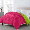 TundwalS Microfiber Reversible Solid Extra Comfort & Soft Comforter||Blanket Single Bed 200 Gsm Pink  P Green 1 (Piece)