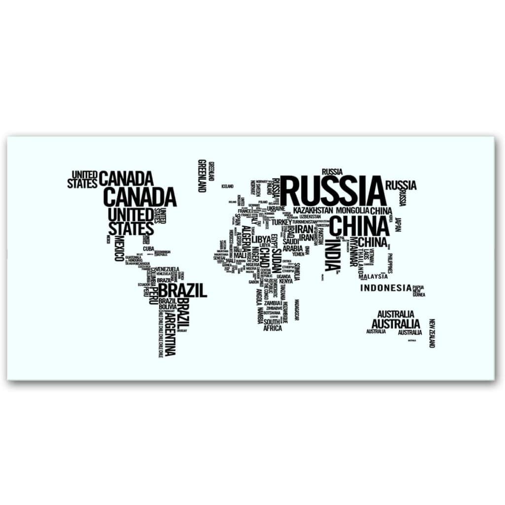 vidaXL Modern Computer Desk Rectangular Study Office Laptop Glass Table w/Map Printing