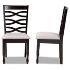 Baxton Studio Lanier Modern and Contemporary Grey Fabric Upholstered Espresso Brown Finished Wood 2-Piece Dining Chair Set
