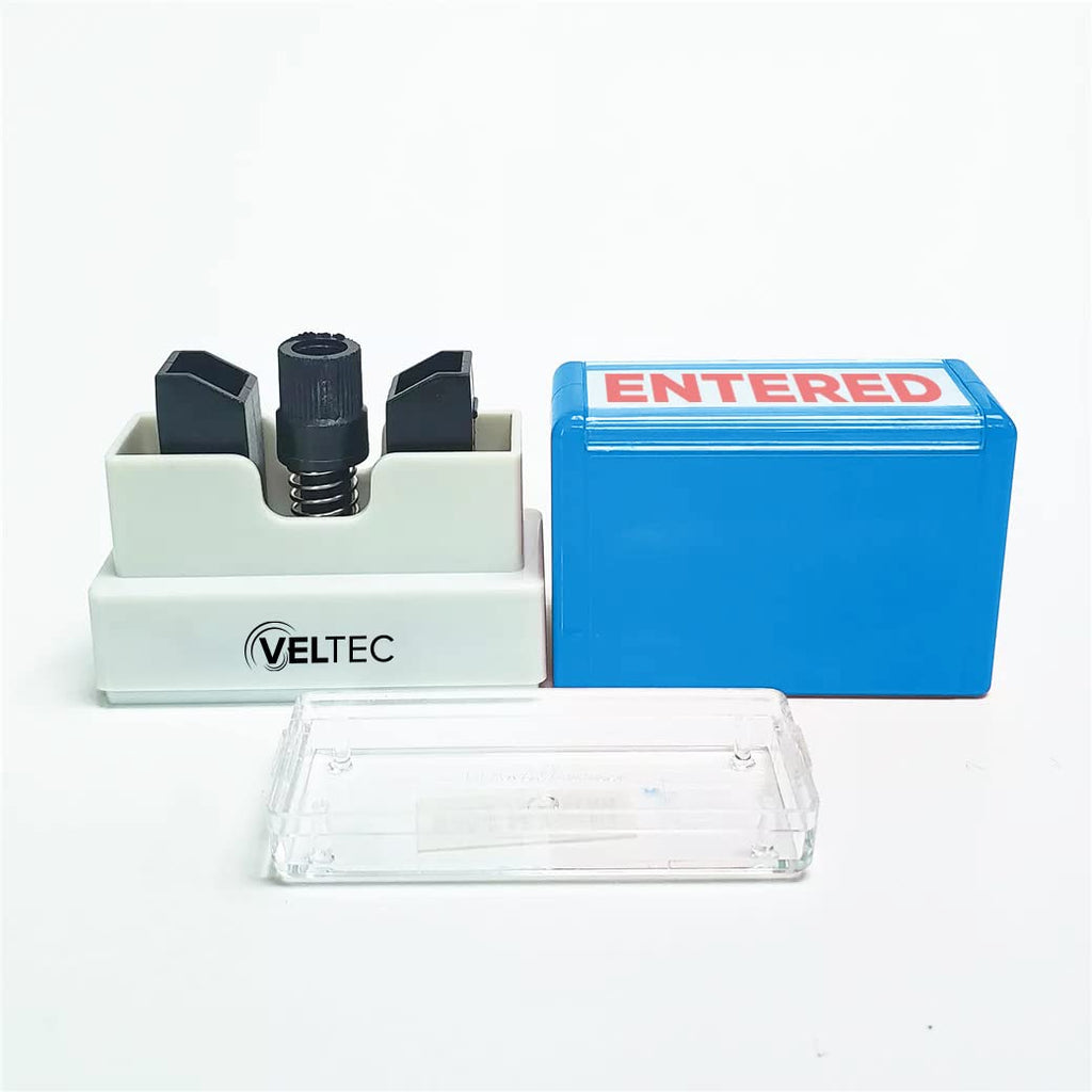 Veltec Premium Pre-Inked Message Stamp, Red Ink (Scanned)