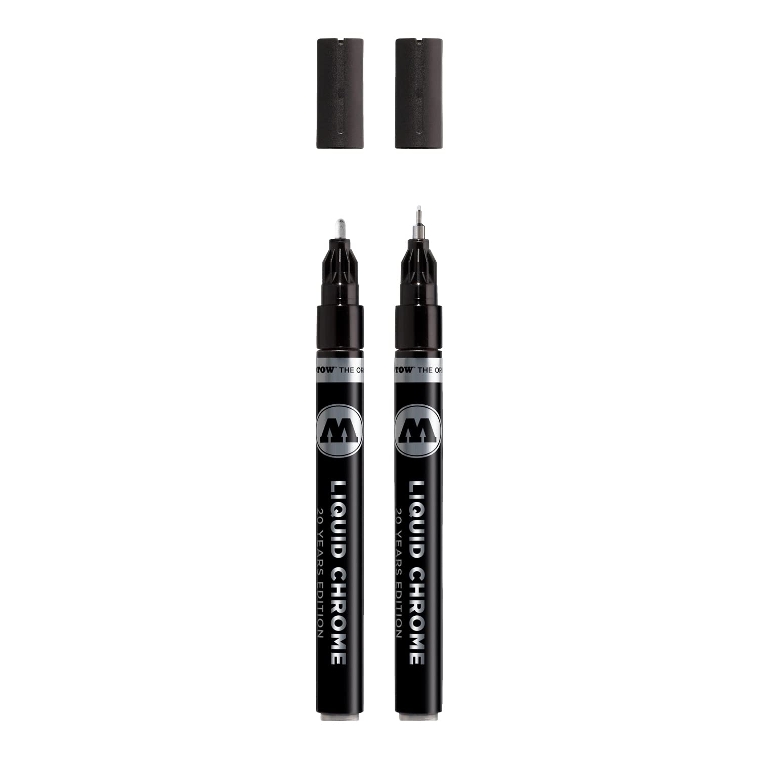Molotow Liquid Chrome Marker (With Special Ink For Real Mirror Effect). 2 Piece 1 Und 2 Mm
