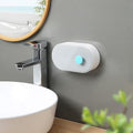 Zenvoro 1pc NoDrill WallMounted Soap Dish  Oval Plastic Bathroom Storage Box with Drainage Lid, Soap Holder Stand, Seamless I