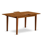 East West Furniture PSPL5-SBR-C 5 Piece Kitchen Table & Chairs Set Includes a Rectangle Dining Room Table with Butterfly Leaf and 4 Linen Fabric Upholstered Chairs, 32x60 Inch, Saddle Brown
