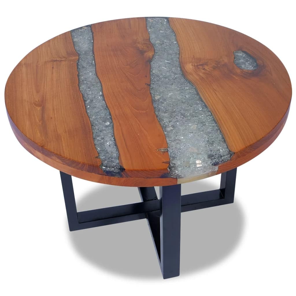 vidaXL Teak Resin Coffee Table - Thumbnail 5