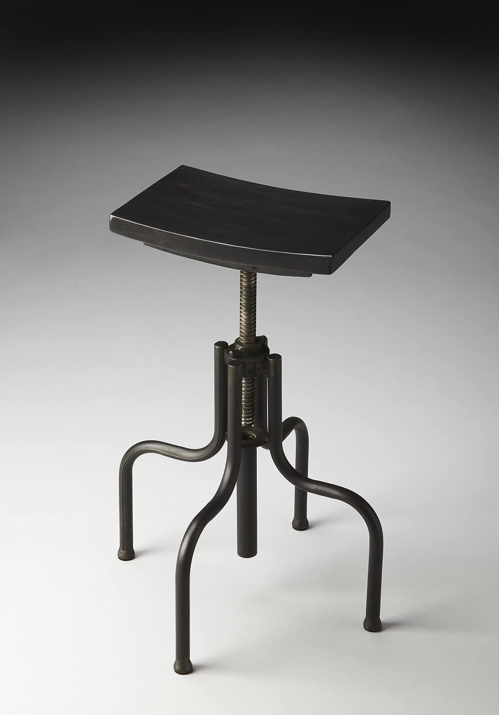 HomeRoots Multi-Color Iron, Recycled Wood Solids Reclaimed Wood Revolving Bar Stool