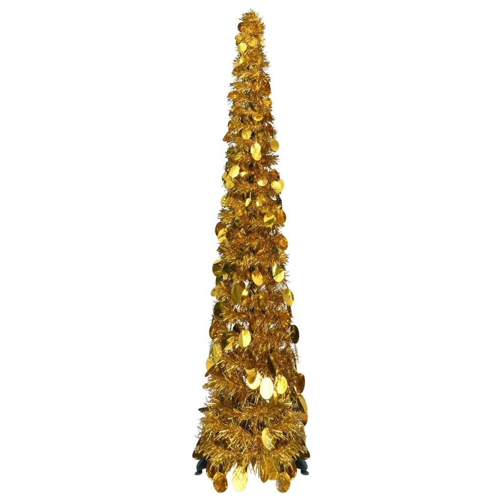 Pop-up Artificial Christmas Tree Gold 4 ft PET vidaXL vidaXL