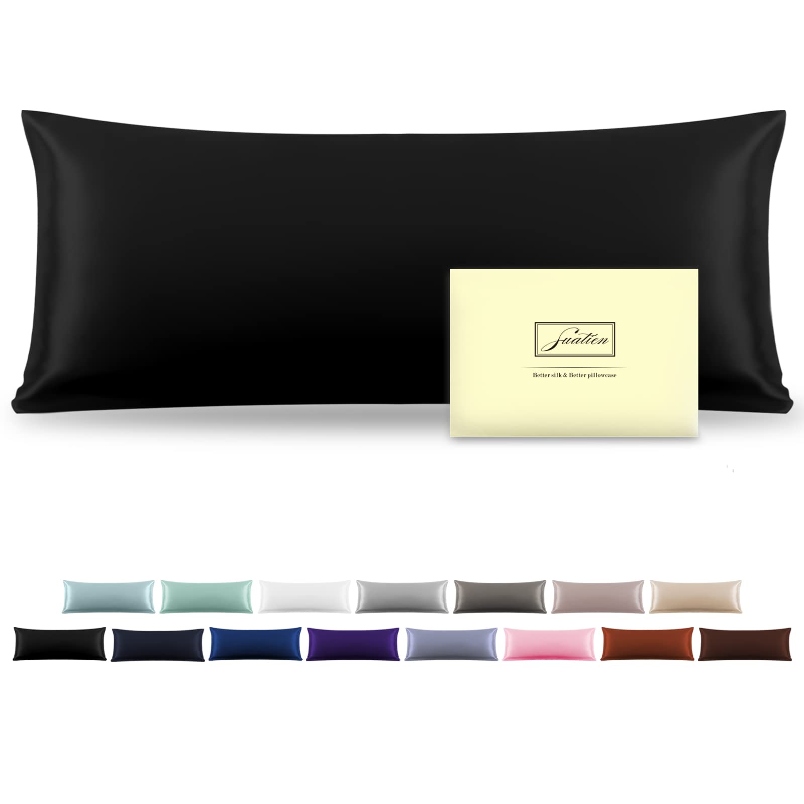 Silk Body Pillowcase Mulberry Silk Pillowcase Body Pillow Cases With Zipper Soft Breathable Smooth Cooling 20X54 Inches Body Pil