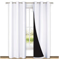 Nicetown White Blackout Curtains 84 Inches Long, Full Light Blocking Drapes With Black Liner For Nursery, Thermal Insulated Drap