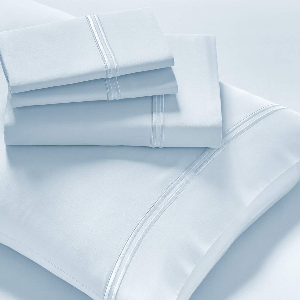 PureCare Elements Modal Sheet Set Featuring Precision-Fit Corners and enveloping Pillowcases, King, Light Blue (PCSM-K-BL)