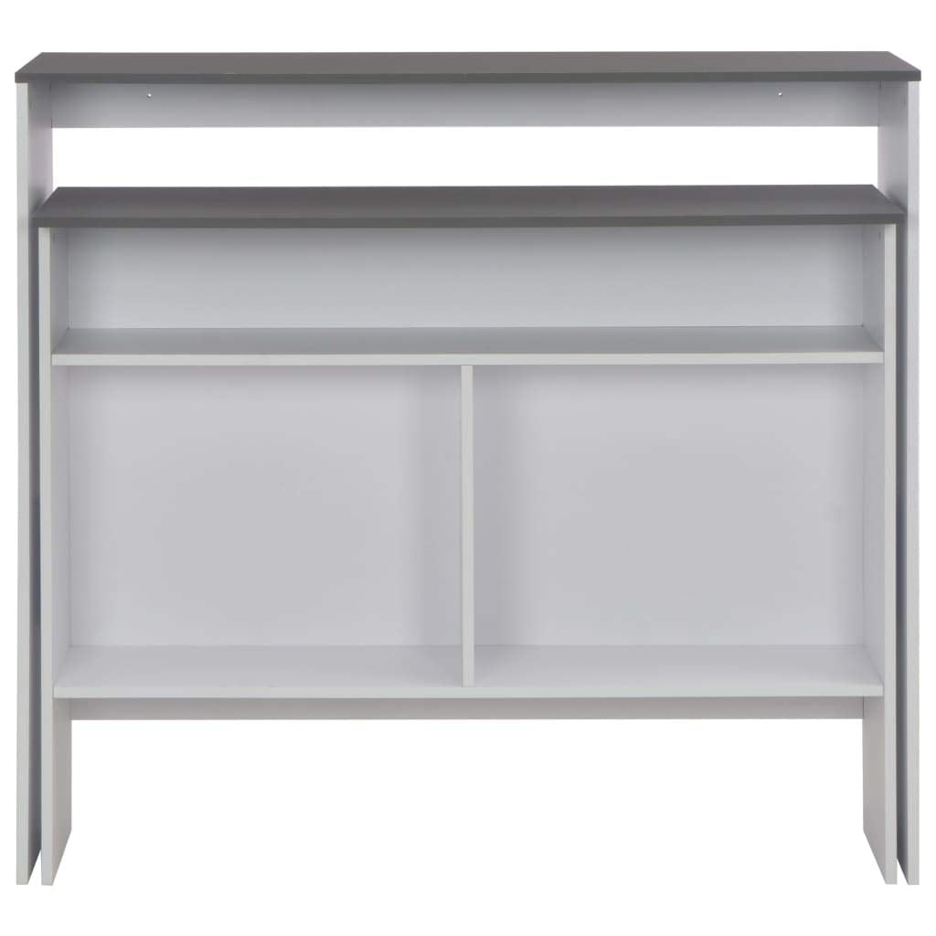 vidaXL - Modern Dining Bar Table with Two Table Tops, Rectangular Design, Engineered Wood Construction, White and Grey, 51.2&quot;x15.7&quot;x47.2&quot;