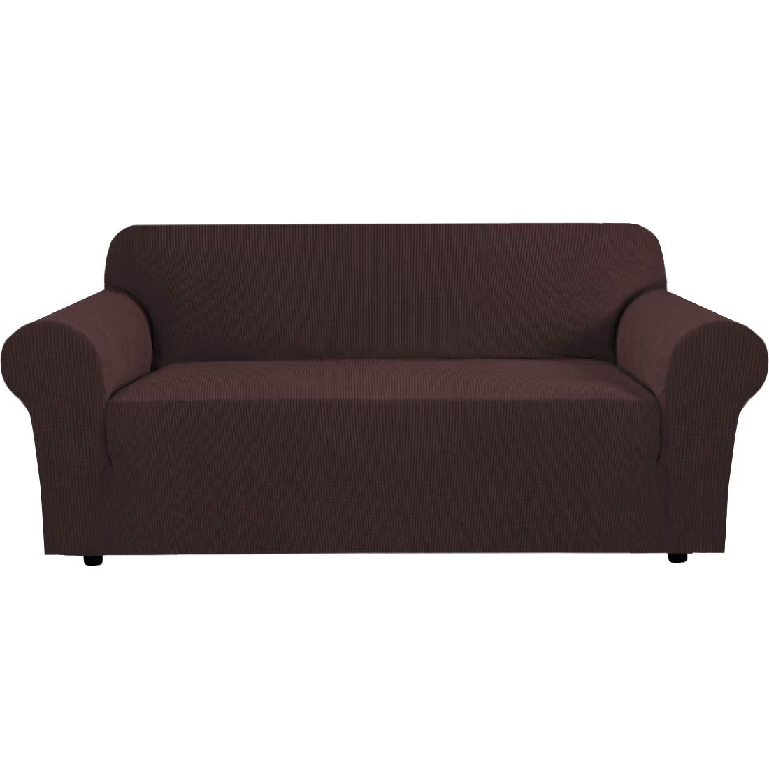 H.Versailtex Stretch Couch Covers For 3 Cushion Couch Sofa Pet Friendly Soft Covers For Couches Feature Thick Checked Jacquard F