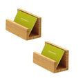Enyuwlcm 1 Pack Bamboo Wood Desktop Business Card Holder For Desk Sturdy Business Card Display Stand For Office Suitable For Men
