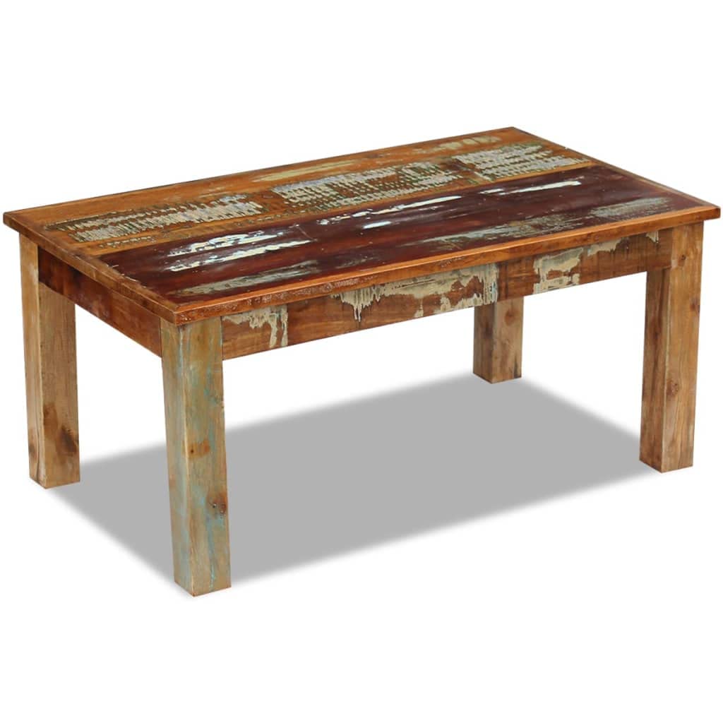 vidaXL Antique-Style Solid Reclaimed Wood Coffee Table - Thumbnail 2