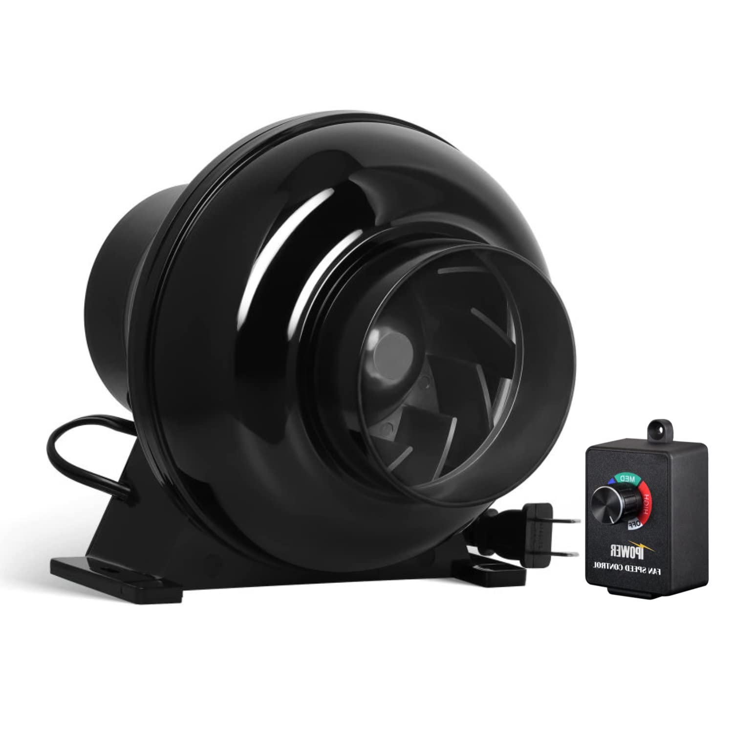 Ipower 4 Inch 230 Cfm Inline Duct Ventilation Fan With 350W Variable Speed Controller For Hydroponics Grow Tent And Greenhouse A