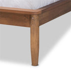 Baxton Studio Sadler Mid-Century Modern Ash Walnut Brown Finished Wood Queen Size Platform Bed