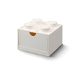 ROOM Copenhagen Lego Storage Brick 4 Desk Drawer, 4-Stud Stackable Tabletop Storage Box, 6.2 x 6.2 x 4.4 in, White