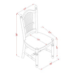 East West Furniture DOC-LWH-W Dover Dining Room Chairs - Slat Back Wooden Seat Chairs, Set of 2, Linen White